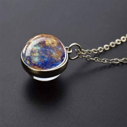 Solar System Galaxy Pendant Necklace | Unisex Astronomy Jewelry Gift