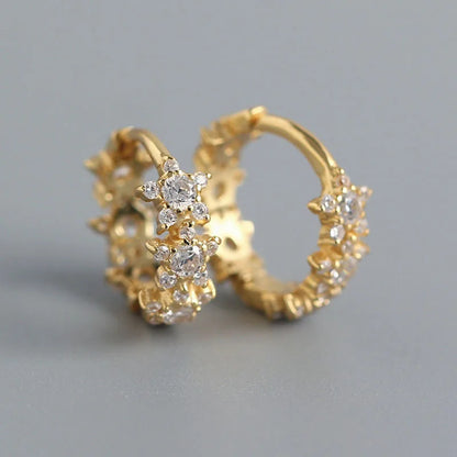 ANENJERY CZ Zircon Circle Hoop Earrings | Punk Trendy Fashion Jewelry