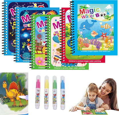 Magic Water Drawing Book | Reusable Coloring Pad with Pen for Kids Gift