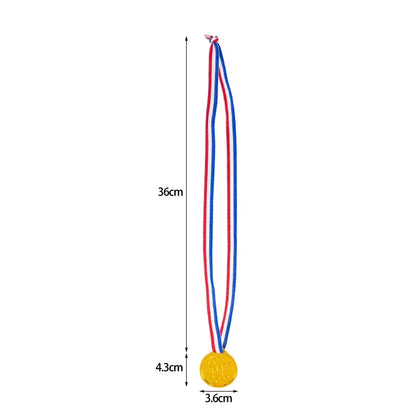 10/20 Pack Plastic Gold Winner Award Medals | Kids Birthday Party Favors and Sports Game Prizes