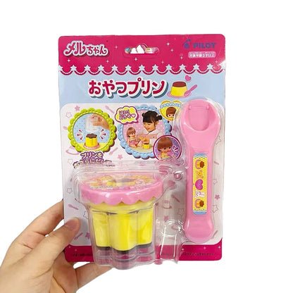 Feeding Pudding Set | Cute Pink Jelly Strawberry Desktop Ornament Toy