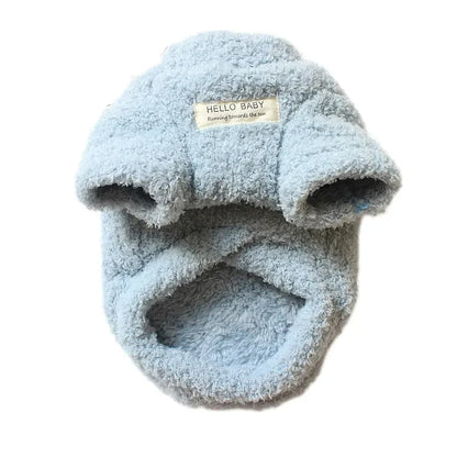 Winter Warm Plush Dog Sweater – Soft Pet Coat for Small Dogs & Puppies