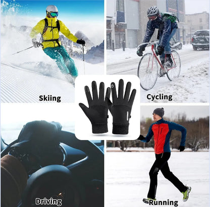 Winter Touch Screen Gloves for Men & Women – Thermal Warm, Water-Resistant & Windproof Gloves for Driving, Running, Cycling & Skiing