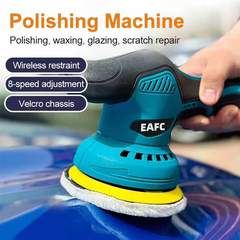 2800-5500RPM Electric Car Polisher 12V 5inch Wireless Auto Waxing Polishing Machine with Sponge Wool Pads Car Polish Waxing Tool