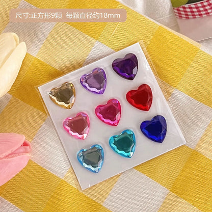 3D Crystal Heart Stickers | Sparkly Craft Decor for Scrapbooks and Journals