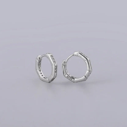 ANENJERY CZ Zircon Circle Hoop Earrings | Punk Trendy Fashion Jewelry