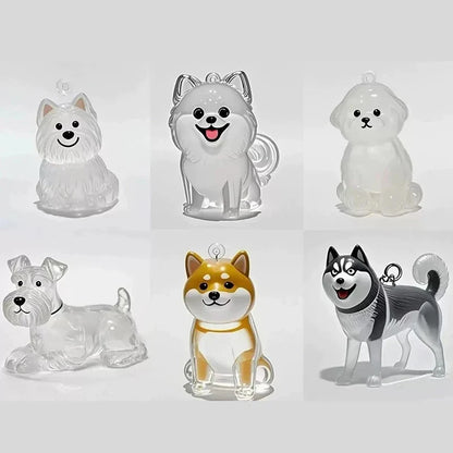 Pet Fur Keepsake Capsule Keychain | Clear Dog Hair Memorial Pendant for Pet Lovers