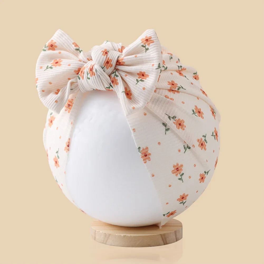 Baby Turban Hats with Prints | Soft Knit Newborn Caps