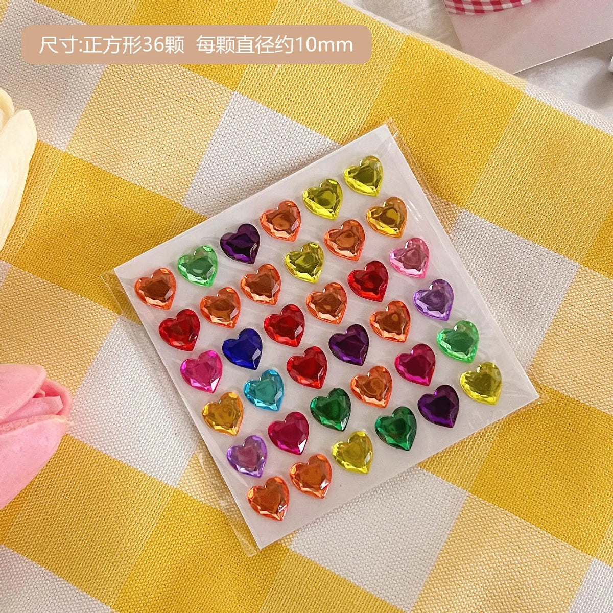 3D Crystal Heart Stickers | Sparkly Craft Decor for Scrapbooks and Journals
