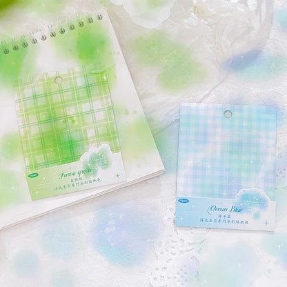 Yoofun 20pcs Watercolor Landscape Stickers | PET Collage for DIY Journal