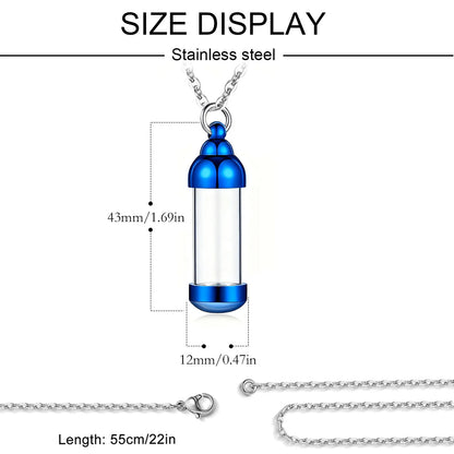 Small Glass Cremation Urn Vial Necklace for Ashes | Memorial Pet Charm