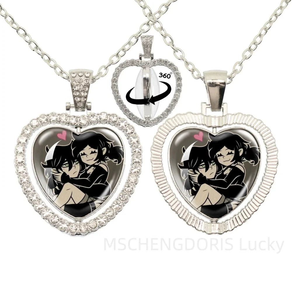 The Coffin Of Andy And Leyley Cosplay Necklace | Double Sided Glass Cabochon Heart Pendant