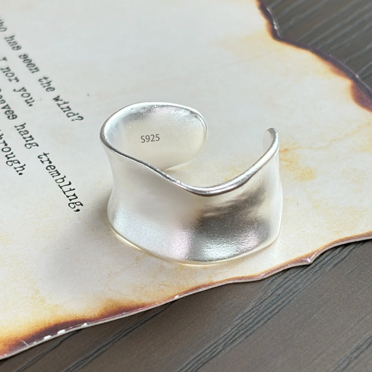 PANJBJ Real 925 Sterling Silver Retro Round Ring | Vintage Fine Jewelry for Women