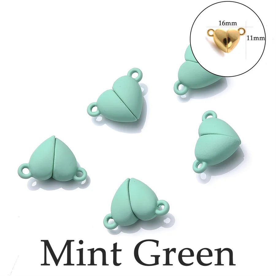 Heart Round Magnetic Clasps Set | DIY Jewelry Connector Charms