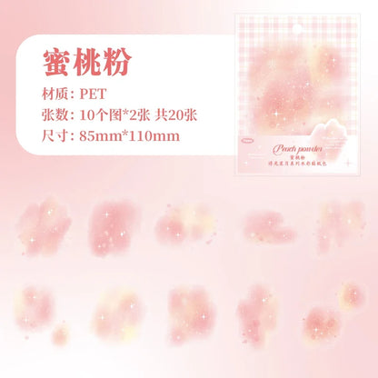 Yoofun 20pcs Watercolor Landscape Stickers | PET Collage for DIY Journal