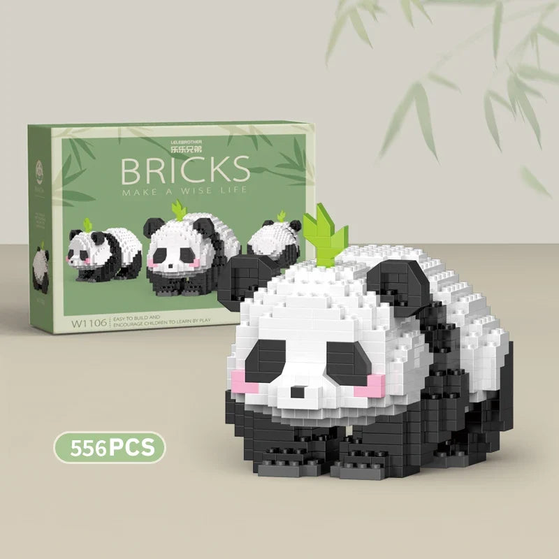 Creative DIY Assemable Animal Cute MINI Chinese Style Animal Panda Building Block Educational Boy Toys For Children Model Bricks