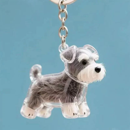Clear Puppy Hair Memorial Keychain | Pet Fur Keepsake Capsule DIY Pendant