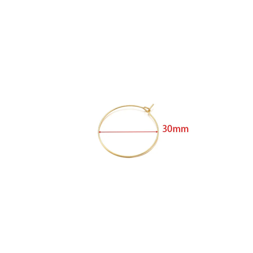 20-Piece Gold Stainless Steel Hoop Earring Wires | Bulk Jewelry Making Supplies