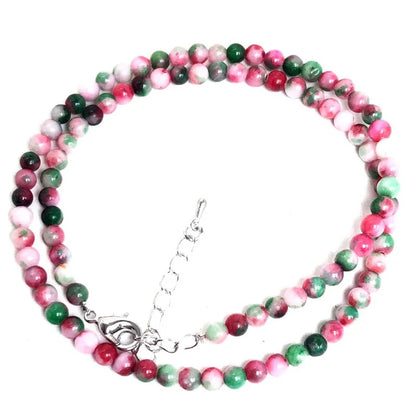 Natural Stone Bead Adjustable Necklace | Agate Opal Tigers Eye Quartz Crystal Jewelry