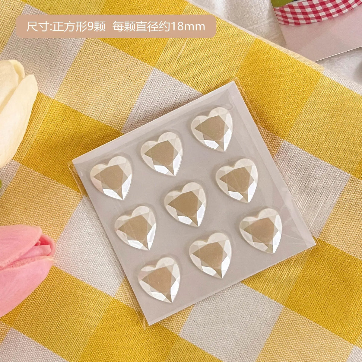 3D Crystal Heart Stickers | Sparkly Craft Decor for Scrapbooks and Journals