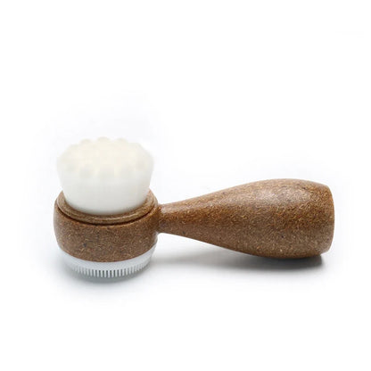 Double Sided Facial Brush | Coconut Handle Exfoliating Cleanser