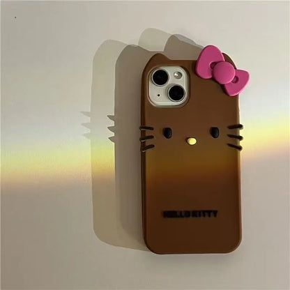 Simple Kitty Cat Silicone Soft Phone Case For iPhone 11 12 13 14 15 16 17 Pro Max