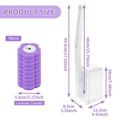18/36Pcs Disposable Toilet Brush Wall Mounted Toilet Brush with Replacement Head Cleaning Set Home Bathroom WC Accessories