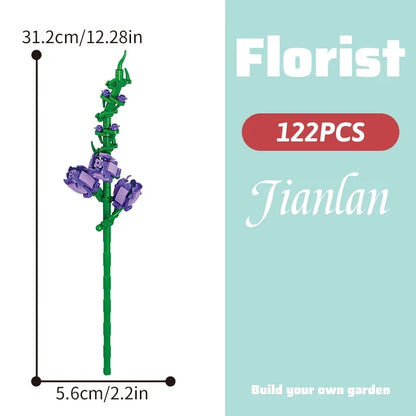 Building block bouquet simulation of flowers female gift assembly,small particle building block children's assembly toy