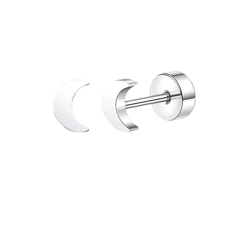 Stainless Steel Crystal Stud Earrings Set | Star Heart Butterfly Cartilage Tragus Helix Piercing Jewelry