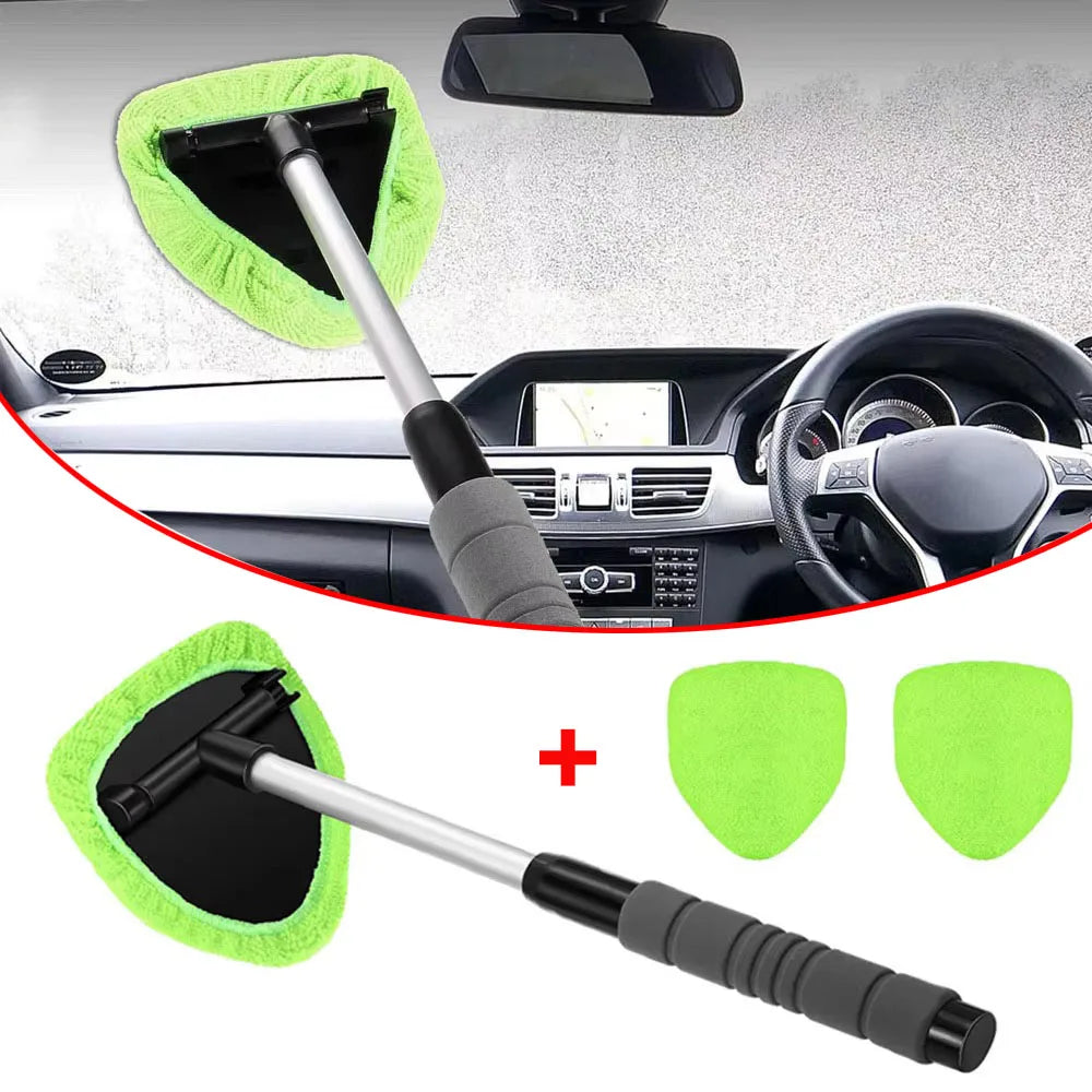 Telescopic Car Window Windshield Cleaning Brush Set Microfiber Window Glass Cleaner Car Window Cleaner Scraping Mist Eliminator