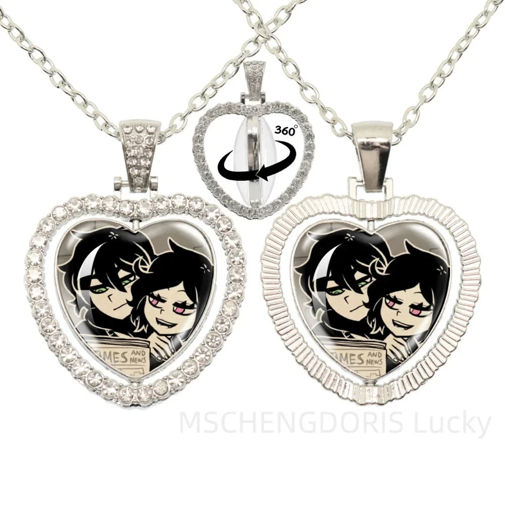 The Coffin Of Andy And Leyley Cosplay Necklace | Double Sided Glass Cabochon Heart Pendant
