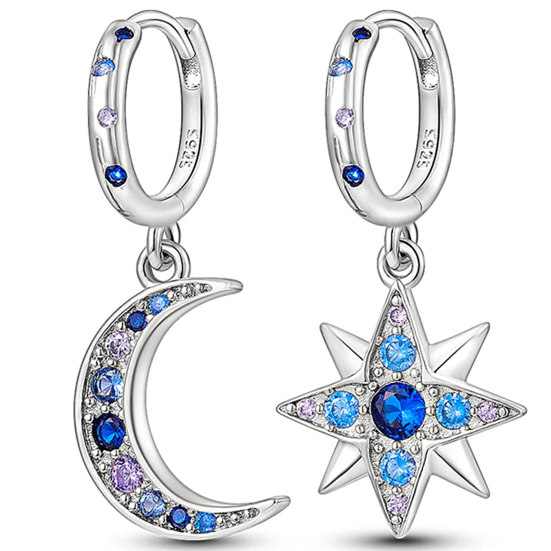 Colorful 925 Sterling Silver Hoop Earrings for Women | Classic Circle Earrings