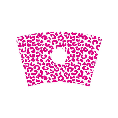 Leopard Pattern Full Wrap Vinyl Sticker for 24 oz Cold Cup | Cheetah Coffee Cup Decal
