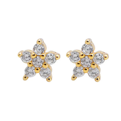 925 Sterling Silver Stud Earrings with Pavé Crystal Star | Simple Fashion Jewelry for Women