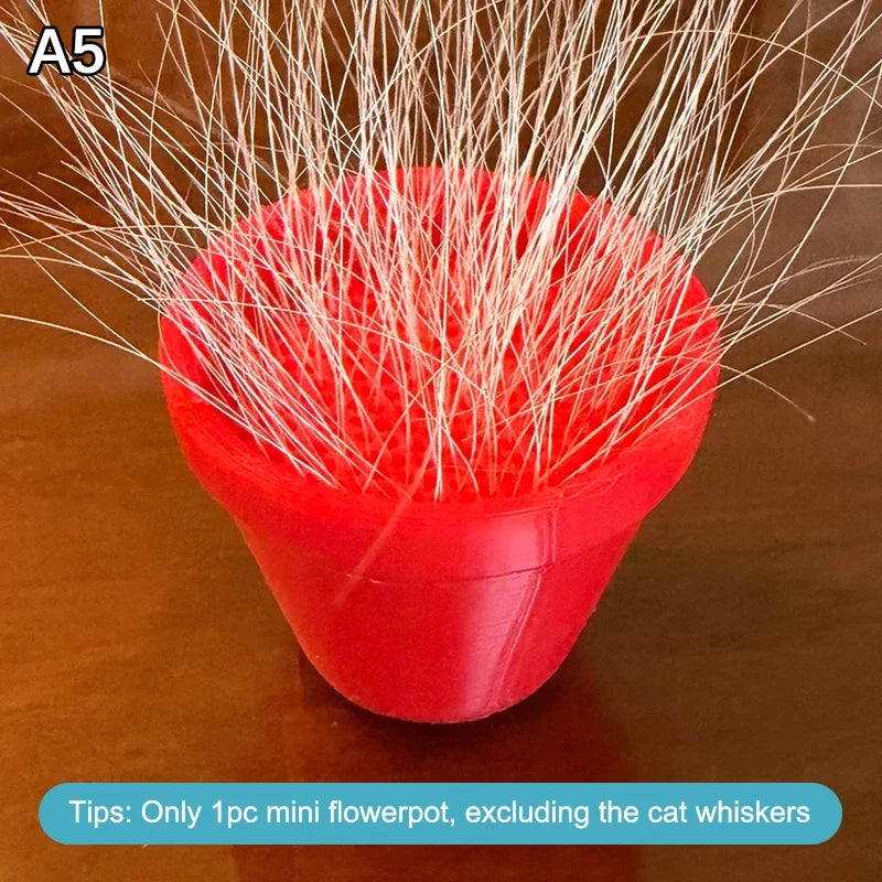 Mini Flower Pot Cat Whisker Holder | Pet Fur Collector Desktop Keepsake