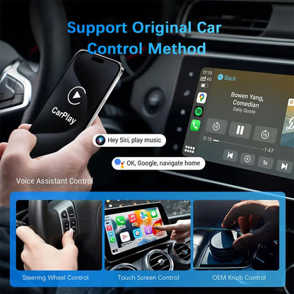 NEW 2in1 Wireless CarPlay AI Mini Android Auto Box Plug&Play Automatic Connection Compatible with 99% of Cars For Car Radio