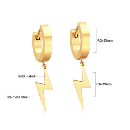 LUXUSTEEL Stainless Steel Cross Hoop Earrings | Colorful Fashion Jewelry for Women