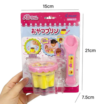Feeding Pudding Set | Cute Pink Jelly Strawberry Desktop Ornament Toy