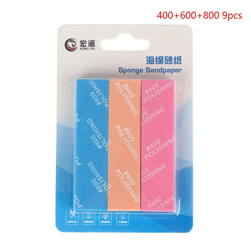 9pcs Semi-rigid Sanding Sticks | Model Making Tool Set for Plastic Polishing and Hobby DIY