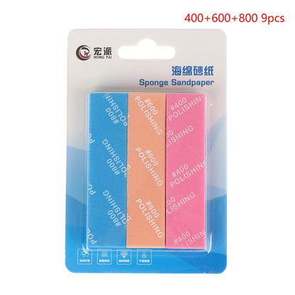 9pcs Semi-rigid Sanding Sticks | Model Making Tool Set for Plastic Polishing and Hobby DIY