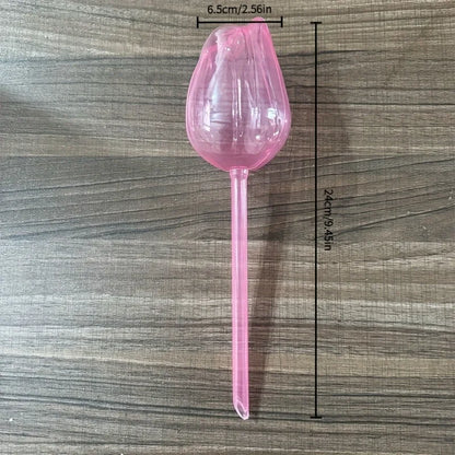 Pink tulip plant watering balls, suitable for indoor and outdoor plants, automatic plant drippers, and automatic watering