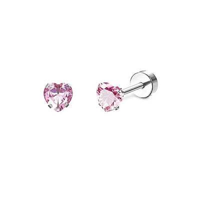 Stainless Steel Crystal Stud Earrings Set | Star Heart Butterfly Cartilage Tragus Helix Piercing Jewelry