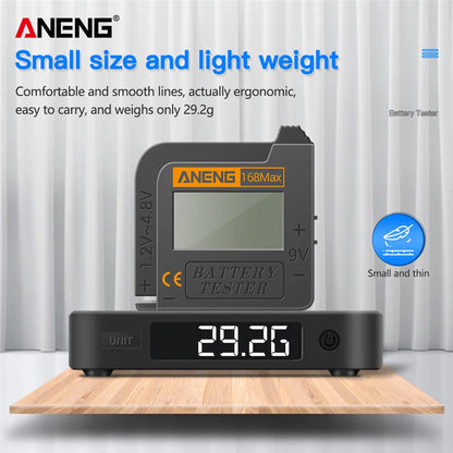 ANENG 168Max Digital Battery Tester | Universal Battery Checker for AA AAA C D 9V and Button Cells