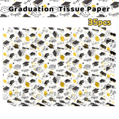 15/35pcs Graduation Gift Wrapping Paper | School Party Supplies