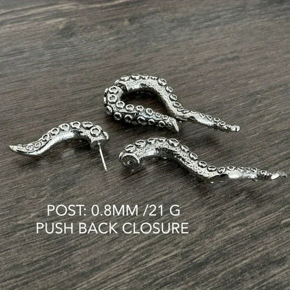 Octopus Tentacle Front Back Earring | Gothic Drop Earrings