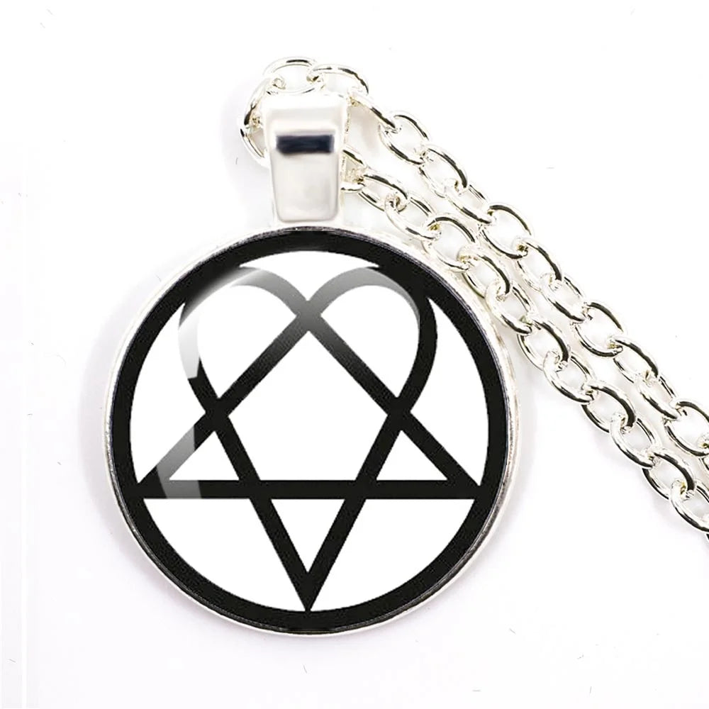 Hip Hop Rock Glass Cabochon Pendant Necklace | Music Band Jewelry