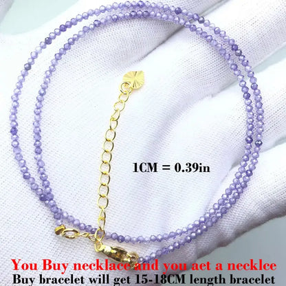 Fashion Faceted 2mm Beads Necklace | Mini Natural Stone Amethyst Quartz Agate Choker