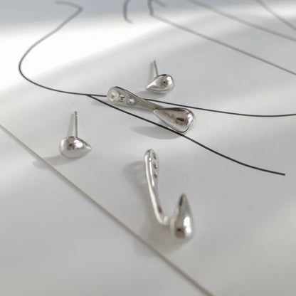 FTCY Water Drop Earrings | Irregular Geometry Claw Stud Earrings for Women