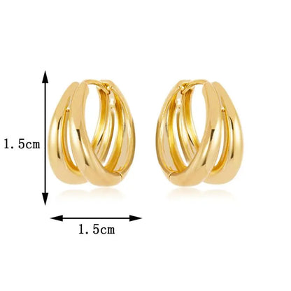 Vintage Drop Earrings | Gold-Tone Metal Stud Earrings for Women