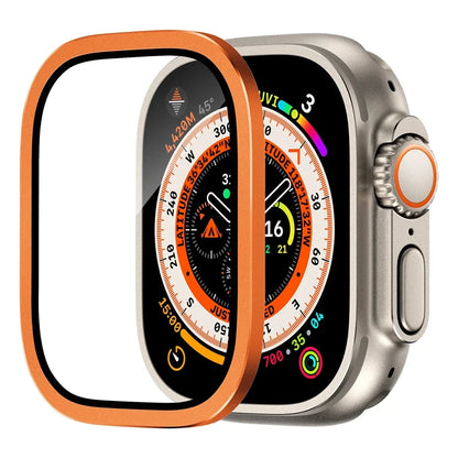 Tempered Glass For Apple Watch band ultra 49mm Screen Protector Anti-Scratch Glare HD Full Film Metal Bumper iWatch Ultra 49mm